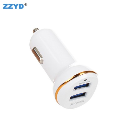 2019 Best Seller ZZYD Car Charger Dual USB 5V 3A 15W Universal Travel Mini Charger For iphone For Samsung